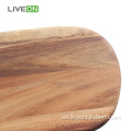 Tabla de cortar de madera de acacia de forma irregular